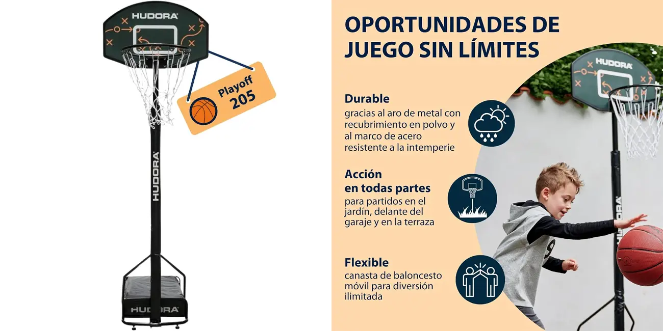 Canasta de baloncesto ajustable HUDORA Playoff 205
