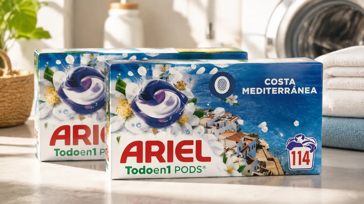 Cápsulas Ariel Todo en 1 PODS Brisa Marina y Jazmín para 114 lavados