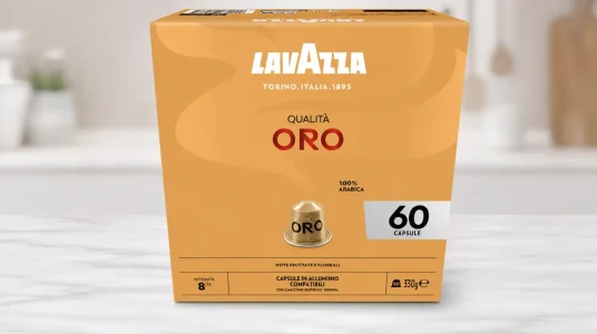 Lavazza Qualità Oro: 60 cápsulas Nespresso de aluminio, 100% Arábica con notas afrutadas y florales
