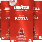 Cápsulas Lavazza Qualità Rossa compatibles Nespresso con 100 unidades y notas de chocolate