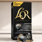 Cápsulas de café L'OR Espresso Onyx, intensidad 12, 100 unidades compatibles Nespresso