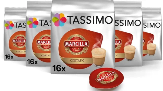 Cápsulas de café Marcilla Cortado para Tassimo, pack de 80