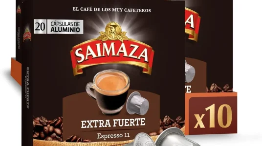 Saimaza Café Extra Fuerte Espresso 11 en cápsulas de aluminio compatibles con Nespresso