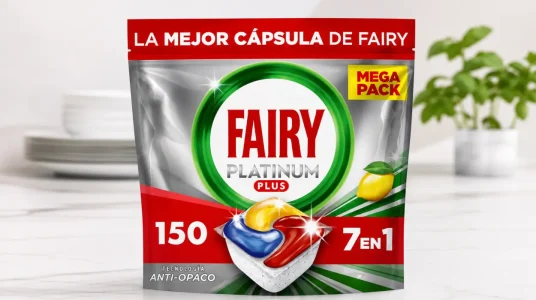 Cápsulas de lavavajillas Fairy Platinum Plus Limón: limpieza profunda para 150 lavados