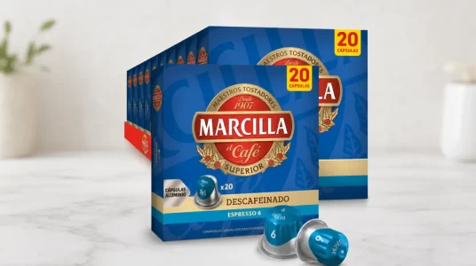 Cápsulas Marcilla Descafeinado con intensidad 6, 200 unidades compatibles con Nespresso