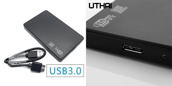 Carcasa USB 3.0 UTHAI para discos de 2,5"