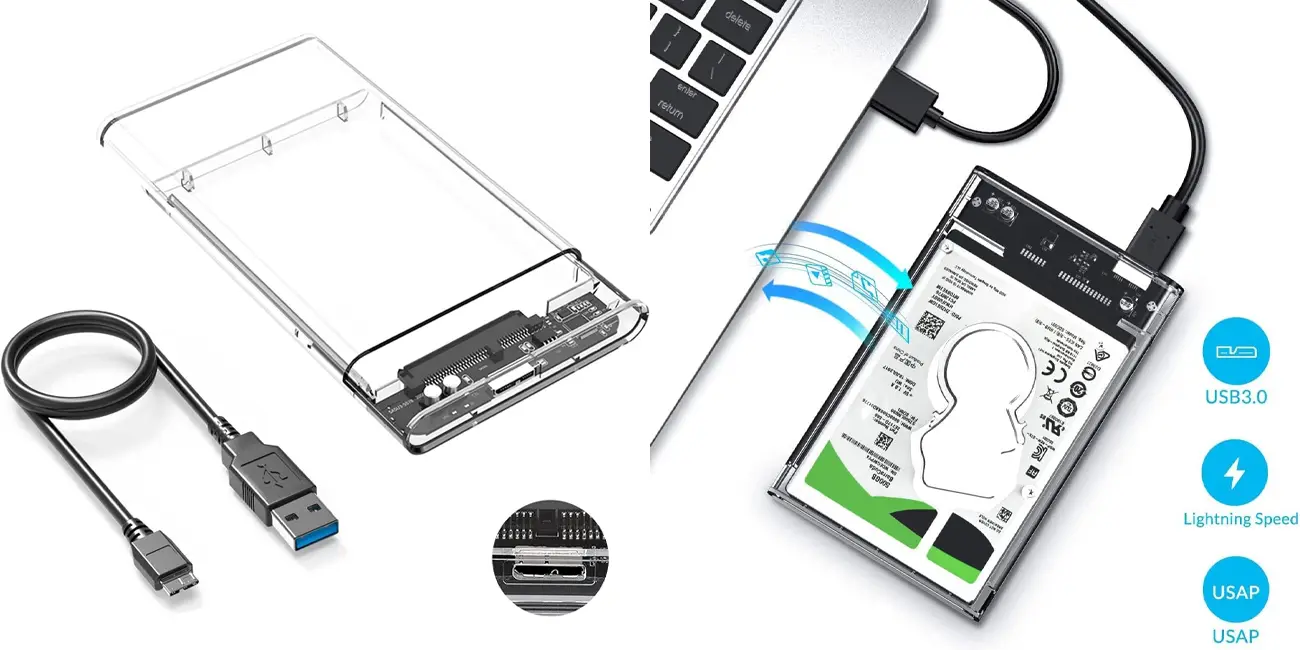 Carcasa transparente USB 3.0 Abauoat