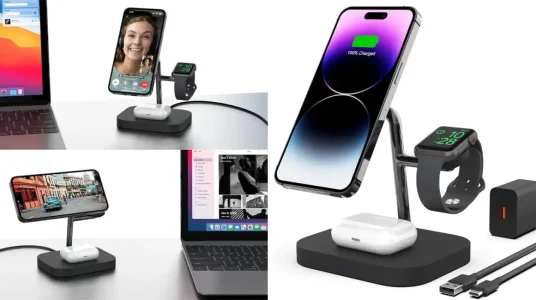 Cargador Boaraino 3 en 1 para iPhone, AirPods y Apple Watch