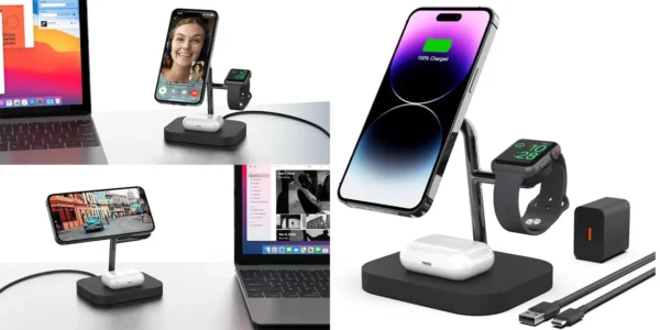 Cargador Boaraino 3 en 1 para iPhone, AirPods y Apple Watch