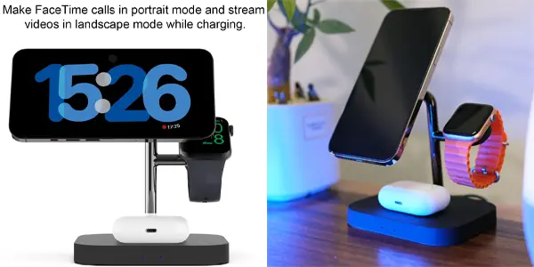 Cargador Boaraino 3 en 1 para iPhone, AirPods y Apple Watch