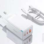 Cargador Baseus GaN5 Pro 2x USB-C + USB de 65W