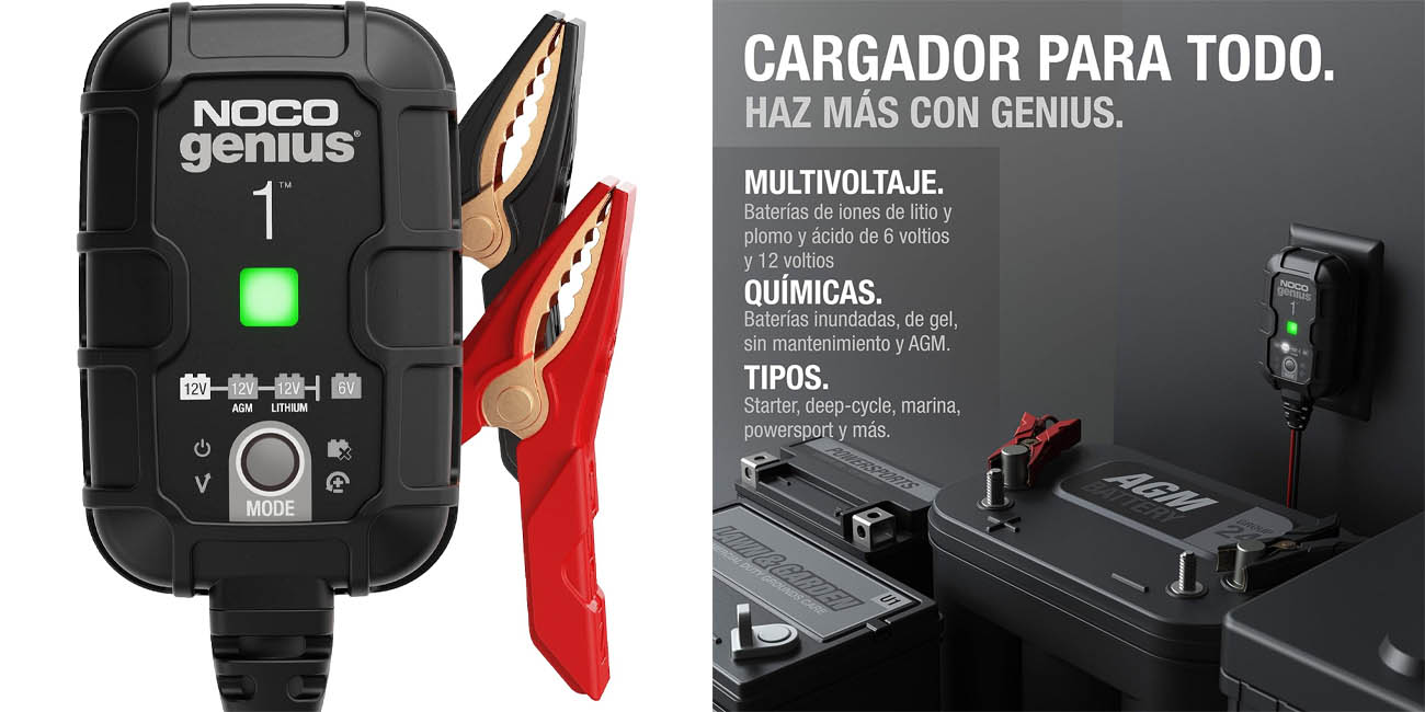 Cargador NOCO GENIUS1 para baterías de 1A, 6V y 12V