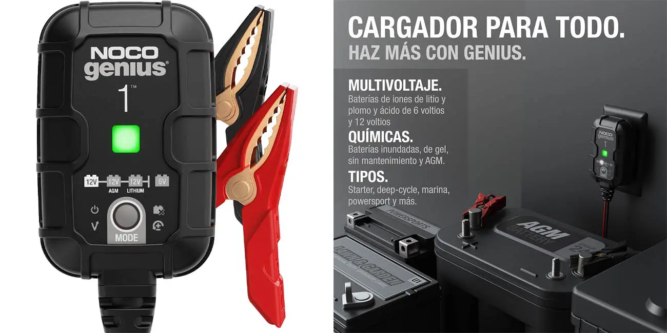 Cargador NOCO GENIUS1 para baterías de 1A, 6V y 12V