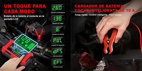 Cargador de baterías de coche YDBAO 12V 10A