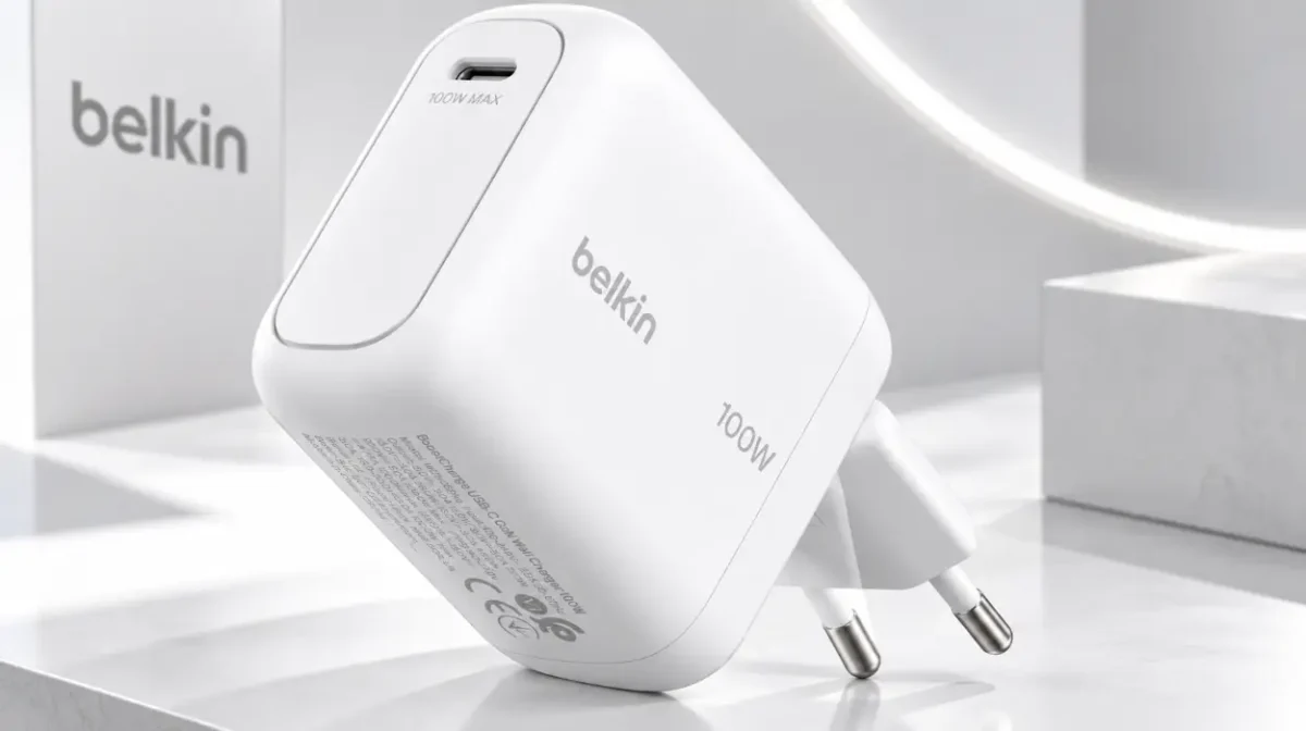 Cargador Belkin BoostCharge USB-C de 100 W, compacto y plegable