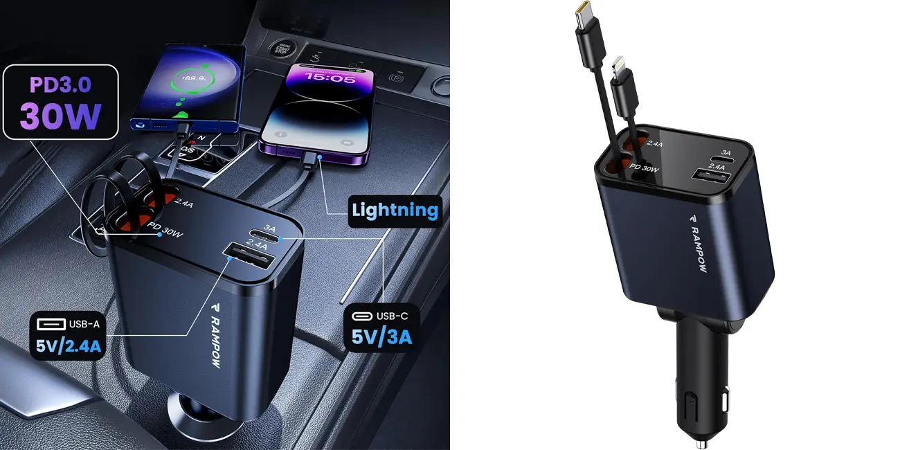 Cargador de coche RAMPOW 65W
