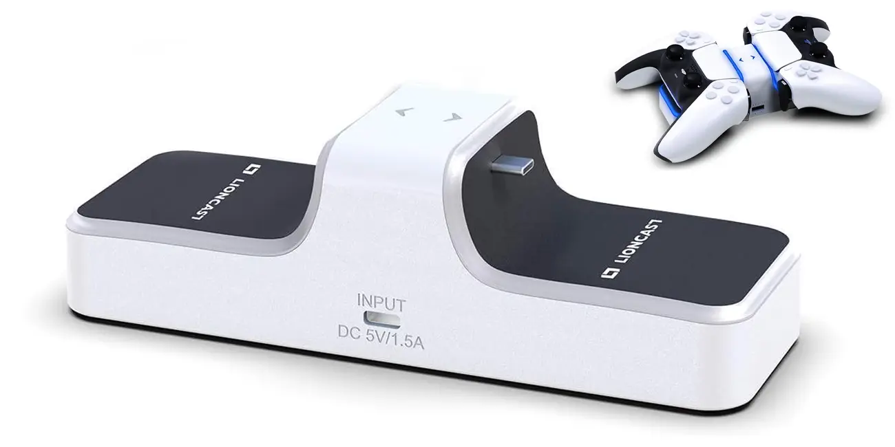 Cargador LIONCAST para 2 mandos DualSense de PS5
