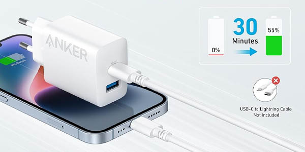 Cargador múltiple ANKER USB + USB-C de 20W