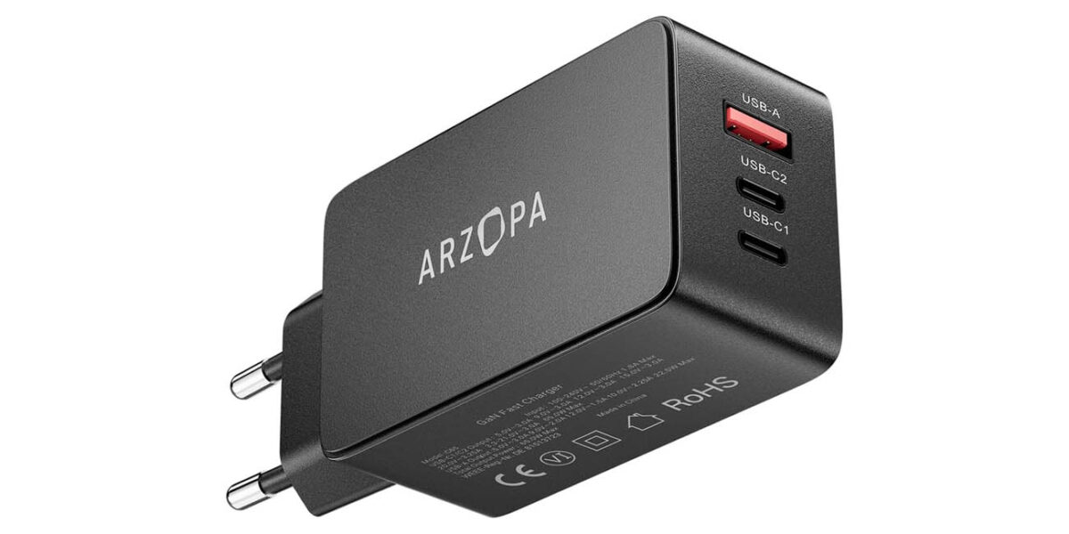 Carga tu móvil y el resto de dispositivos a máxima velocidad con este cargador ARZOPA de 65W, ¡ahora con un 50% de descuento!