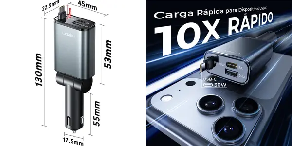 Cargador de coche múltiple LISEN