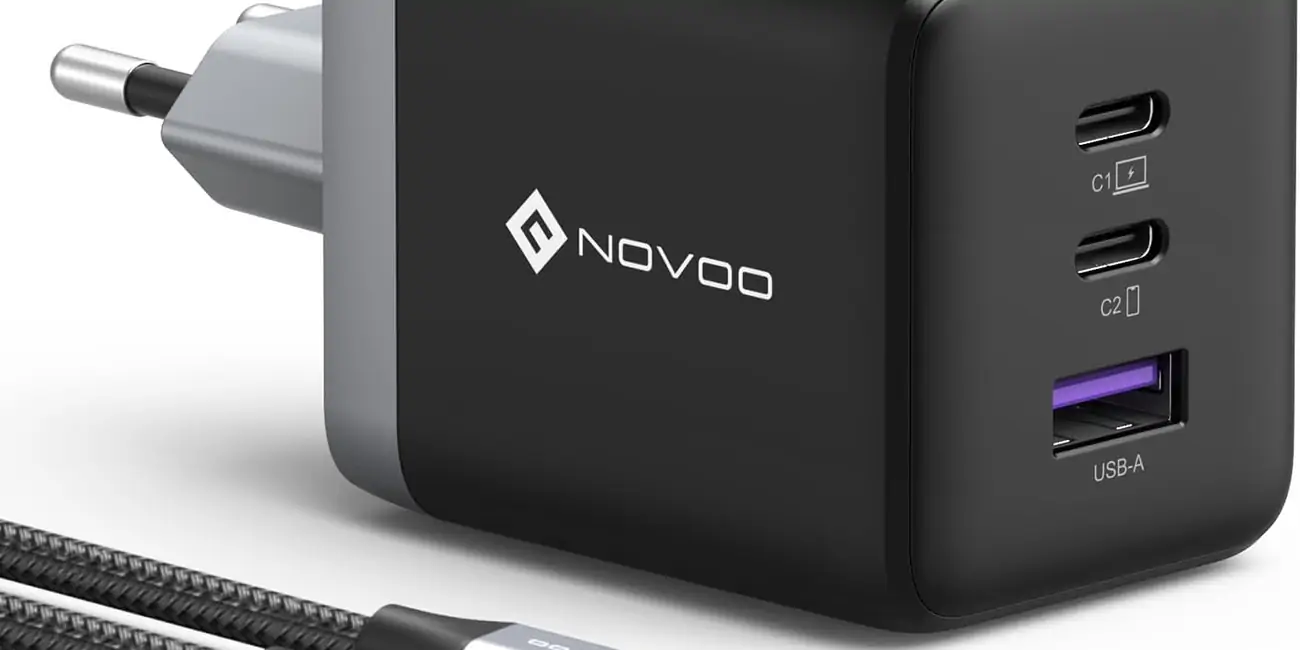Cargador Novoo USB-C de 100W PD GaN3 + cable USB