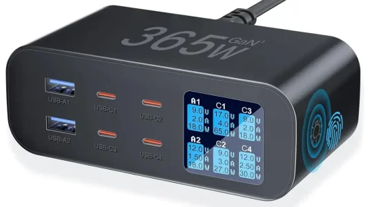 Cargador múltiple de sobremesa YSYFAD de 365W con 2x USB y 4x USB-C