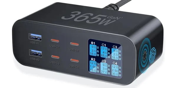 Cargador múltiple de sobremesa YSYFAD de 365W con 2x USB y 4x USB-C