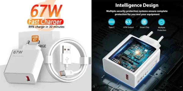 Cargador de pared de 67W con cable USB-C