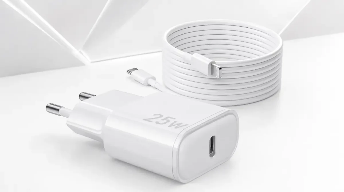 Cargador rápido USB-C de 25W para iPhone con cable Lightning de 1m