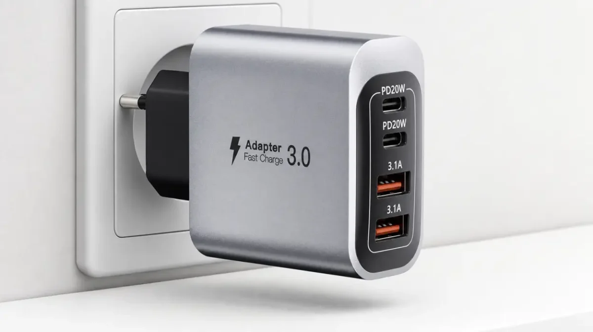 Cargador USB-C de 40 W con 4 puertos para cargar varios dispositivos