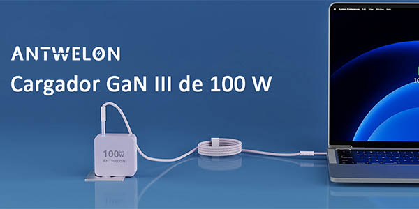 Cargador USB-C ANTWELON de 100W con cable USB-C