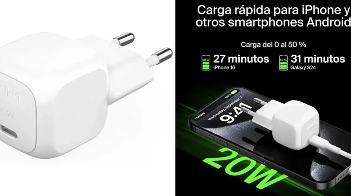 Cargador rápido USB-C Belkin BoostCharge de 20W