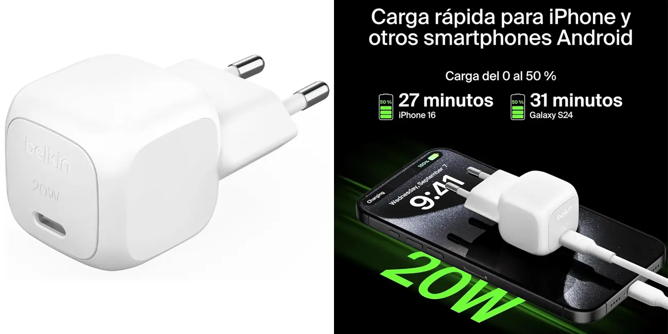 Cargador USB-C Belkin BoostCharge de 20W