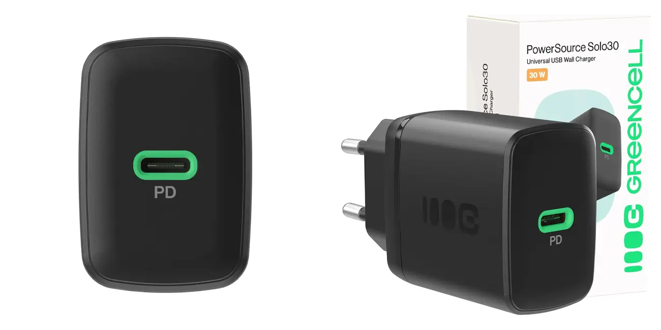 Cargador USB-C Greencell de 30W