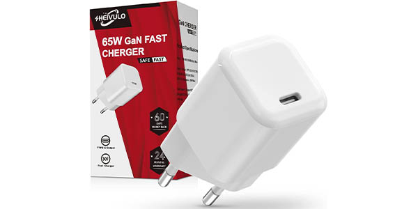 Cargador rápido USB-C de 65W GaN compatible con PD 3.0