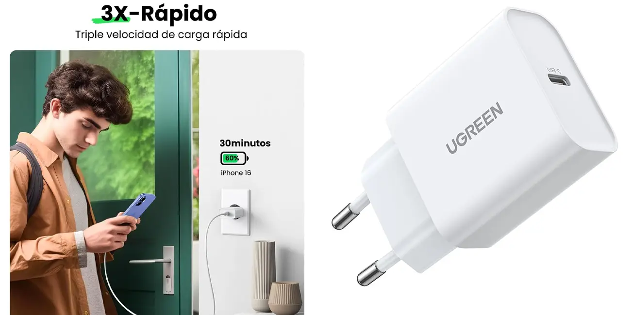 Cargador USB-C UGREEN de 20W