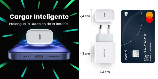 Cargador USB-C UGREEN de 20W