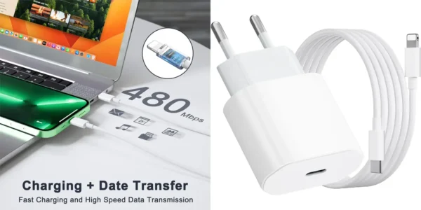 Cargador rápido USB-C de 25 W con cable Lightning
