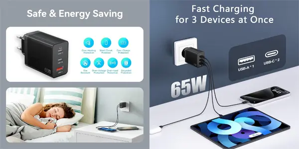 Cargador USB múltiple Nongxiang de 65W