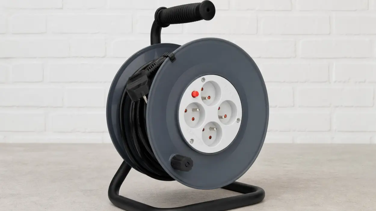 Carrete Zenitech alargador de enchufe de 25 m con 4 tomas y disyuntor