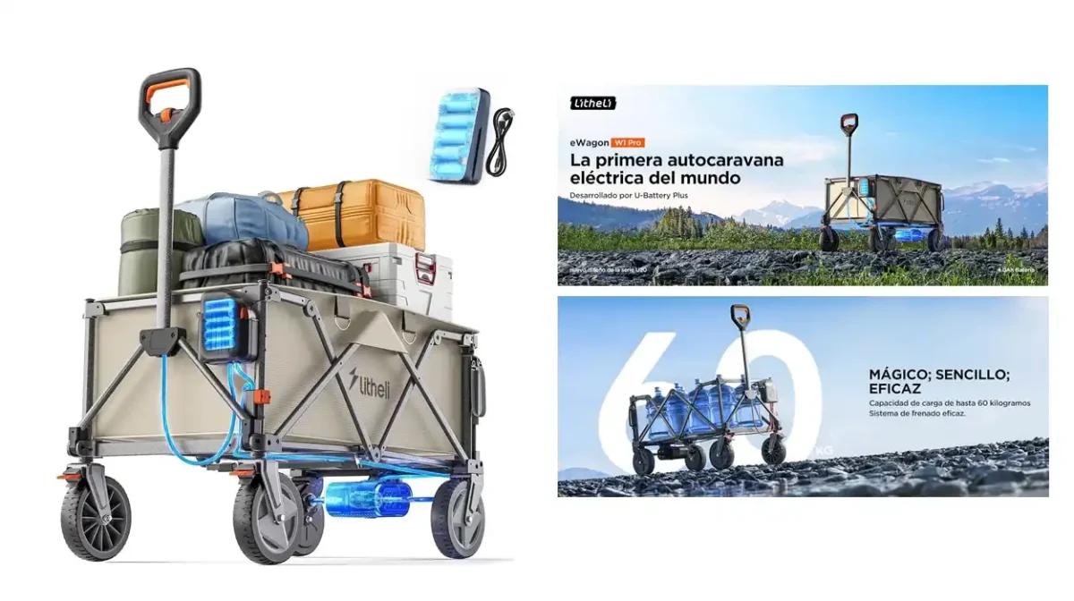 Descubre la carretilla motorizada Litheli eWagon W1 Pro con batería recargable, a un precio de derribo por tiempo muy limitado