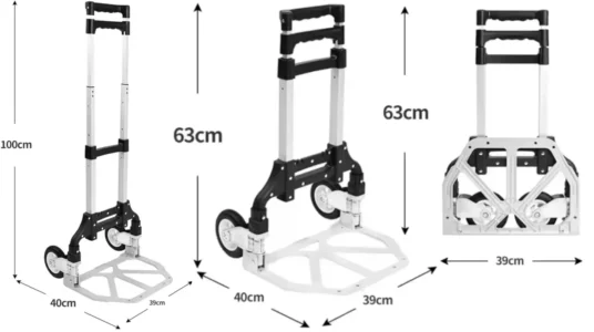 Carretilla plegable de transporte para hasta 72 kg