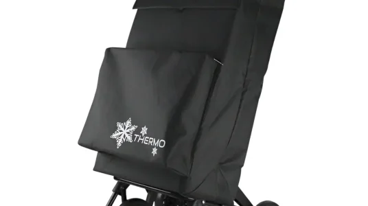 Carrito de compra plegable con bolsa térmica impermeable y 4 ruedas