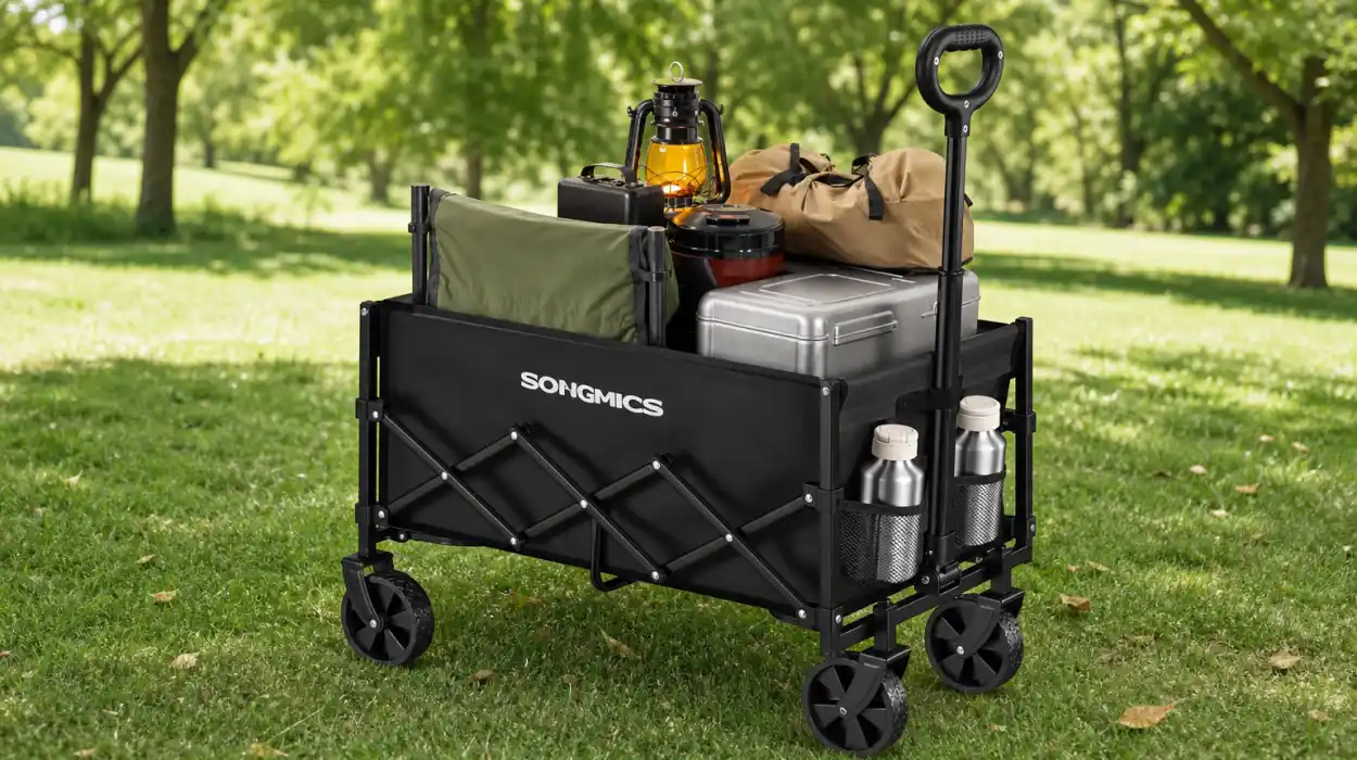 Carro de transporte Songmics plegable de 90L con asa y hasta 120 kg de carga