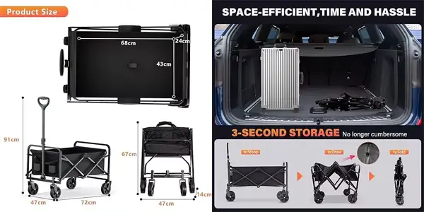 Carro de mano plegable con ruedas DASCK