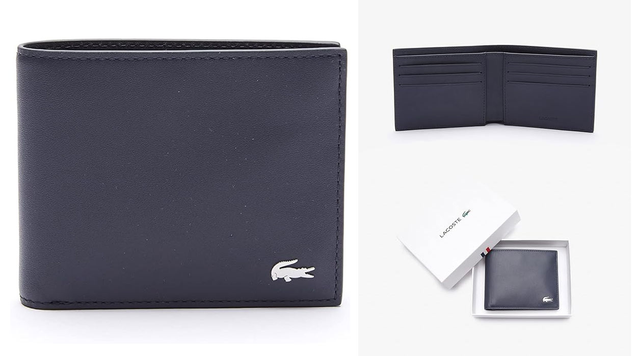 Cartera piel Lacoste hombre barata