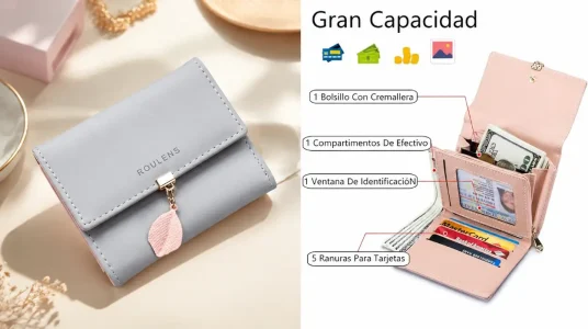 Cartera Roulens para mujer con RFID y bolsillo de cremallera