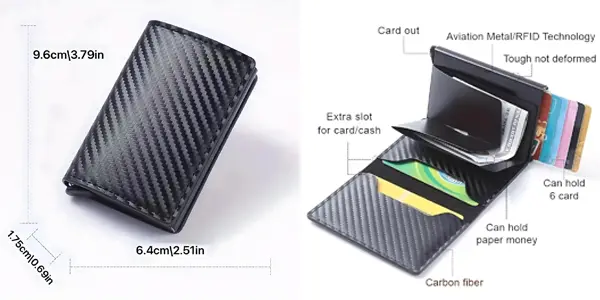 Cartera tarjetero con protección RFID para hombre