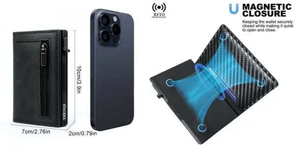 Cartera DIENQI con protección RFID para hombre