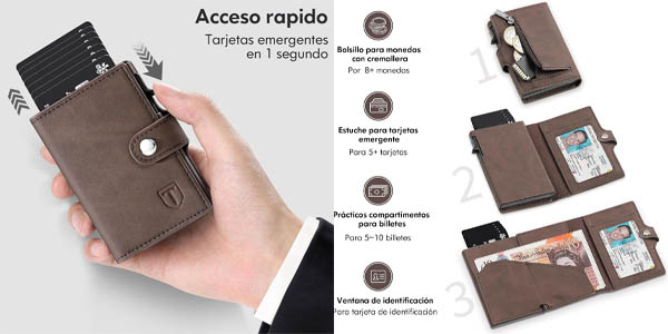 Cartera monedero TENBST con protección RFID